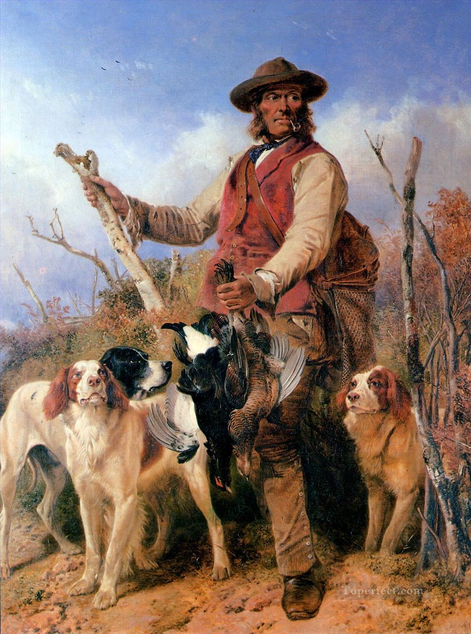Richard Ansdell Gamekeeper with Dogs cynegetic Oil Paintings